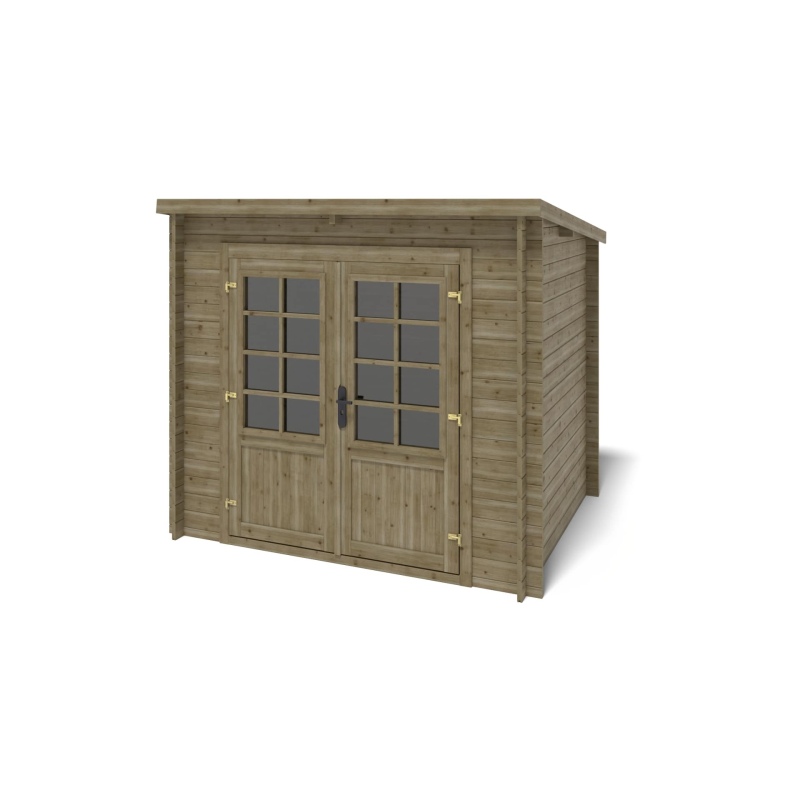 Casetta da giardino in legno - 5m2 - 2.5x2m - impregnata - 28mm - colore: verde