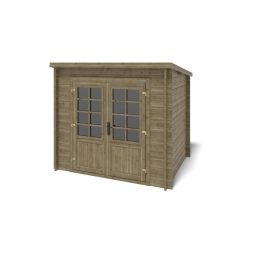 Casetta da giardino in legno - 5m2 - 2.5x2m - impregnata - 28mm - colore: verde