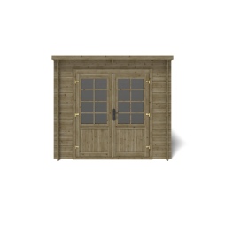 Casetta da giardino in legno - 5m2 - 2.5x2m - impregnata - 28mm - colore: verde