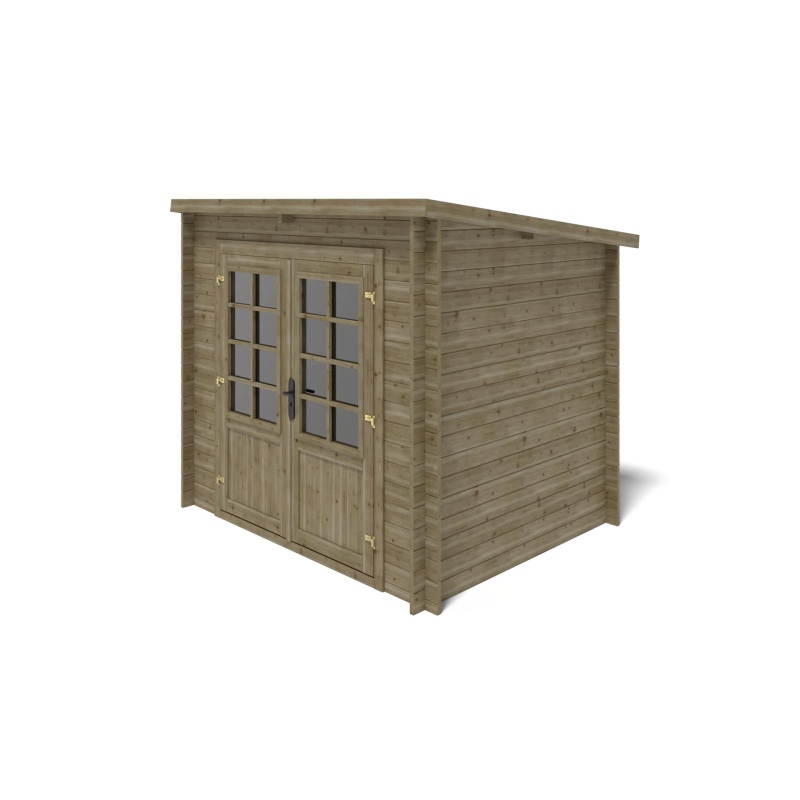 Casetta da giardino in legno - 5m2 - 2.5x2m - impregnata - 28mm - colore: verde