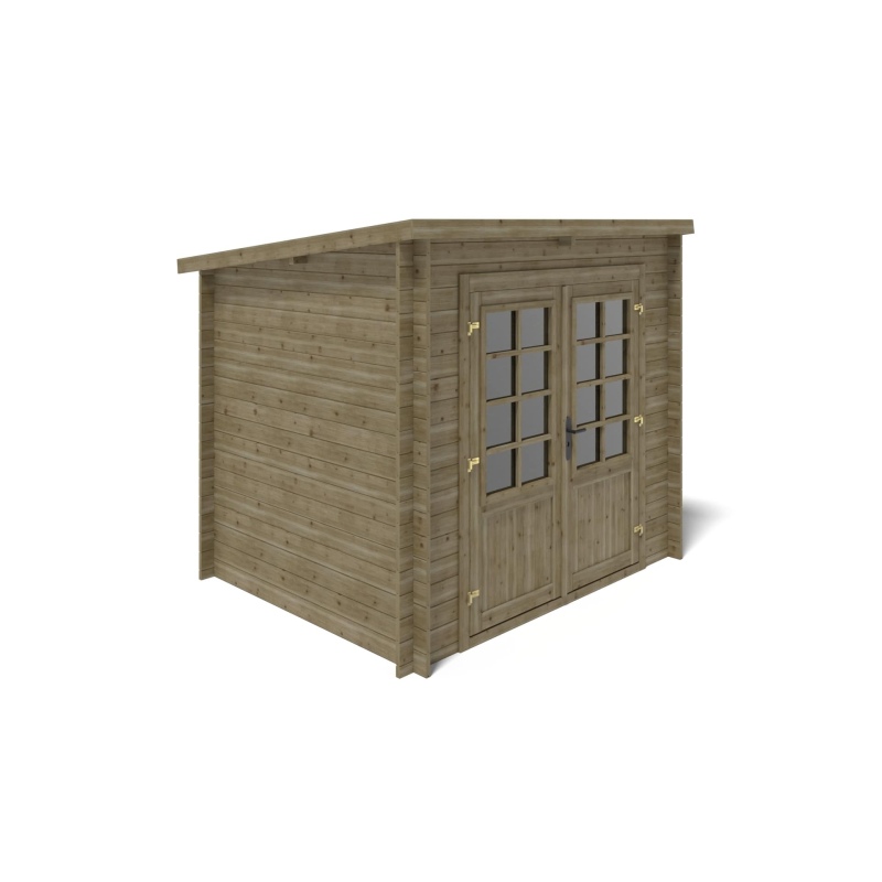 Casetta da giardino in legno - 5m2 - 2.5x2m - impregnata - 28mm - colore: verde