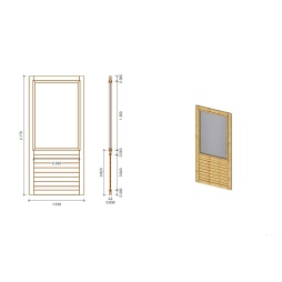 Gazebo da giardino in legno pergola 4.04x4.04 m con pannelli - Impregnata