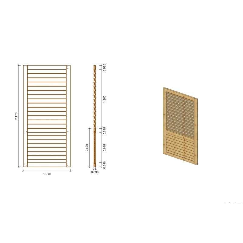 Gazebo da giardino in legno pergola 4.04x4.04 m con pannelli - Impregnata
