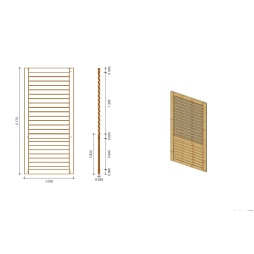 Gazebo da giardino in legno pergola 4.04x4.04 m con pannelli - Impregnata