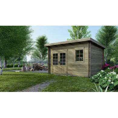 Casetta da giardino in legno - 12m2 - 4x3m - impregnata - 40mm - colore: 