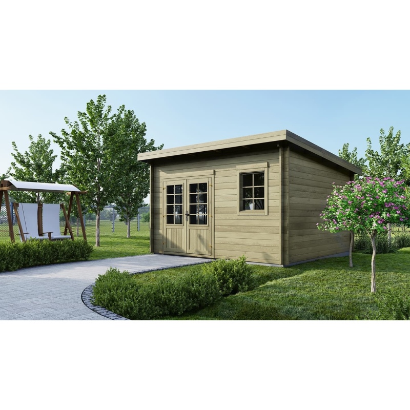 Casetta da giardino in legno - 16m2 - 4x4m - impregnata - 40mm - colore: 