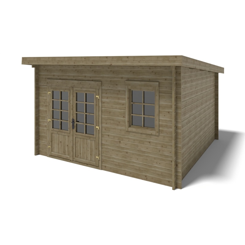 Casetta da giardino in legno - 16m2 - 4x4m - impregnata - 40mm - colore: verde