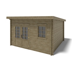 Casetta da giardino in legno - 16m2 - 4x4m - impregnata - 40mm - colore: verde