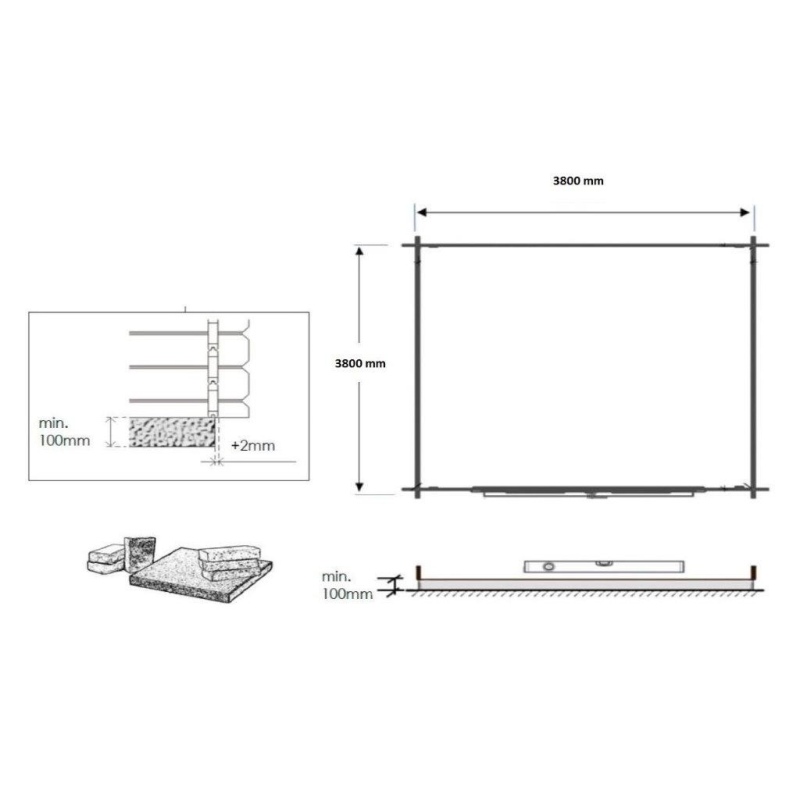 Casetta da giardino in legno - 16m2 - 4x4m - impregnata - 40mm - colore: verde