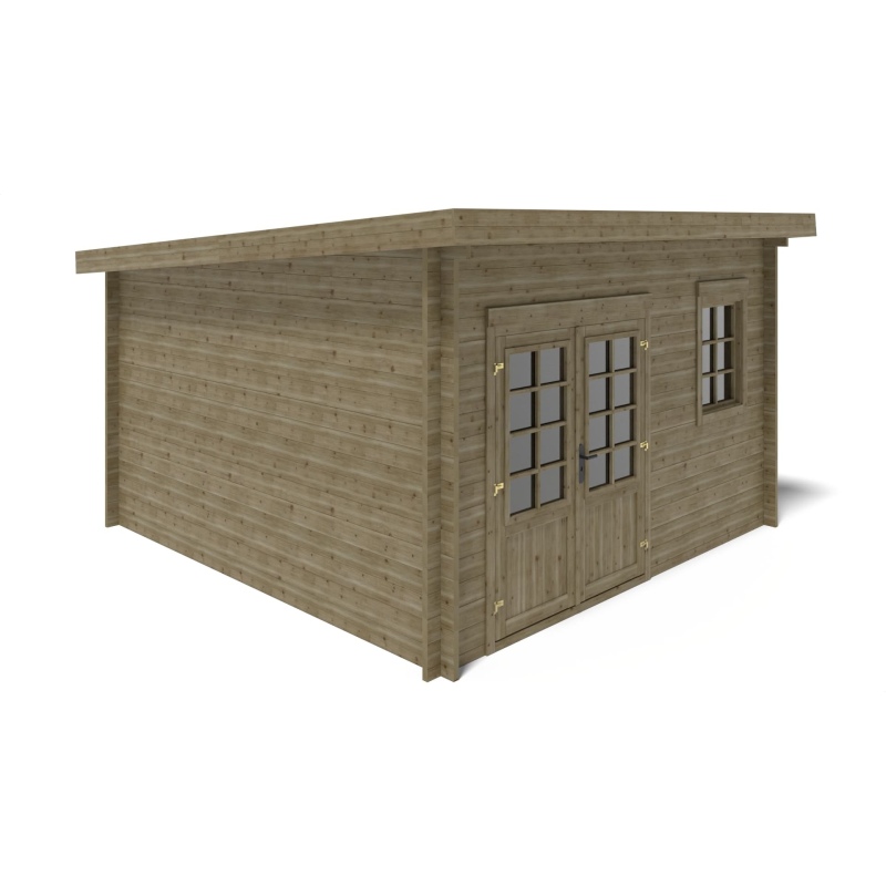 Casetta da giardino in legno - 16m2 - 4x4m - impregnata - 40mm - colore: verde