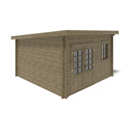 Casetta da giardino in legno - 16m2 - 4x4m - impregnata - 40mm - colore: 