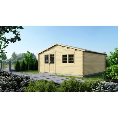 Casetta da giardino in legno - 36m2 - 6x6m - 40mm - colore: naturale