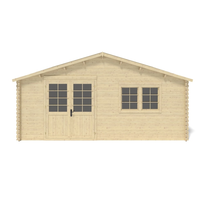 Casetta da giardino in legno - 36m2 - 6x6m - 40mm - colore: naturale