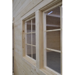Casetta da giardino in legno con veranda e tettoia - 48m2 - 6x6m - 40mm - colore: 