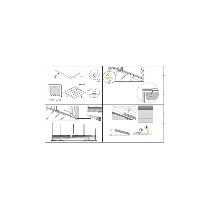 Casetta da giardino in legno con veranda e tettoia - 48m2 - 6x6m - 40mm - colore: 