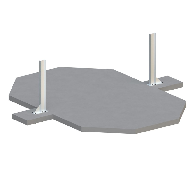 Piscina in legno NEMO 4.3 x 3 - H.1.18 m, azzurro chiaro, con supporti fissati al calcestruzzo