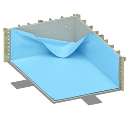 Piscina in legno NEMO 4.3 x 3 - H.1.18 m, azzurro chiaro, Su telaio - senza cementazione