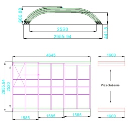 Copertura telescopica per piscina Horizon - 4.64x2.52 m - Policarbonato alveolare da 8 mm - per la piscina BAS7304