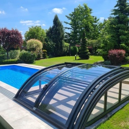 Copertura telescopica per piscina Horizon - 6.1x2.38 m - Policarbonato compatto da 3 mm - per la piscina BAS7306
