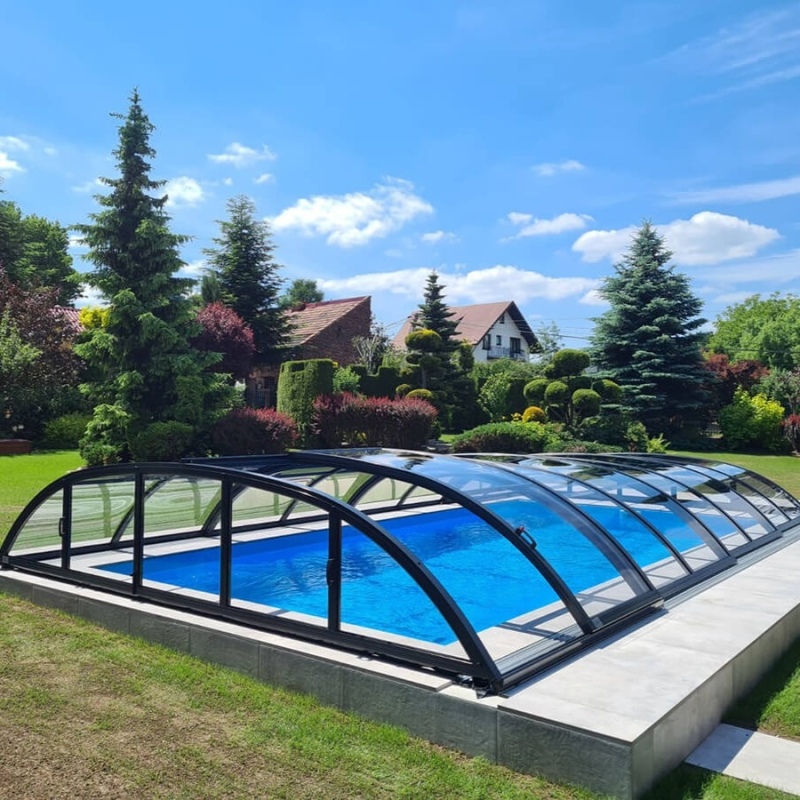 Copertura telescopica per piscina Horizon - 5.95x3.08 m - Policarbonato compatto da 3 mm - per la piscina BAS7305