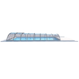 Copertura telescopica per piscina Horizon - 7.03x3.36 m - Policarbonato compatto da 3 mm - per la piscina BAS7307