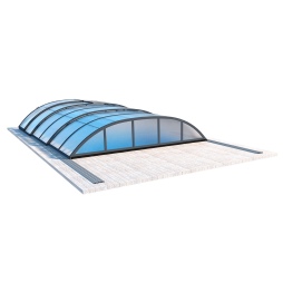 Copertura telescopica per piscina Horizon - 5.95x3.08 m - Policarbonato alveolare da 8 mm - per la piscina BAS7305
