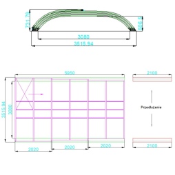 Copertura telescopica per piscina Horizon - 5.95x3.08 m - Policarbonato alveolare da 8 mm - per la piscina BAS7305