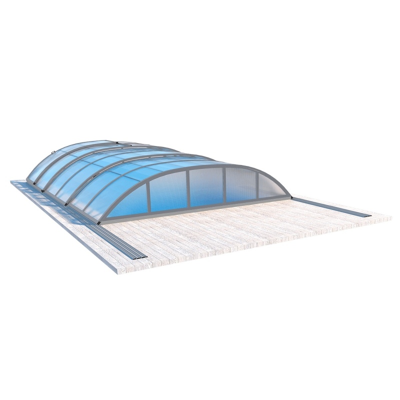 Copertura telescopica per piscina Horizon - 5.95x3.08 m - Policarbonato alveolare da 8 mm - per la piscina BAS7305