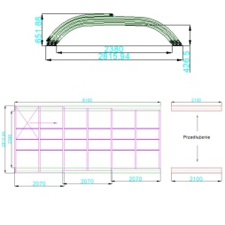 Copertura telescopica per piscina Horizon - 6.1x2.38 m - Policarbonato alveolare da 8 mm - per la piscina BAS7306