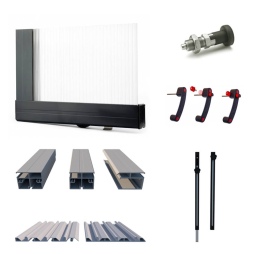 Copertura telescopica per piscina Horizon - 6.1x2.38 m - Policarbonato alveolare da 8 mm - per la piscina BAS7306