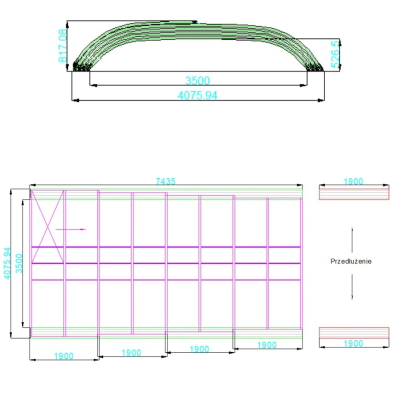 Copertura telescopica per piscina Horizon - 7.43x3.5 m - Policarbonato compatto da 3 mm - per la piscina BAS7308