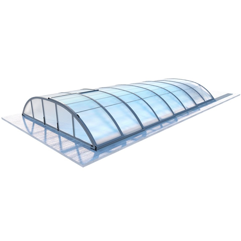 Copertura telescopica per piscina Horizon - 7.43x3.5 m - Policarbonato alveolare da 8 mm - per la piscina BAS7308