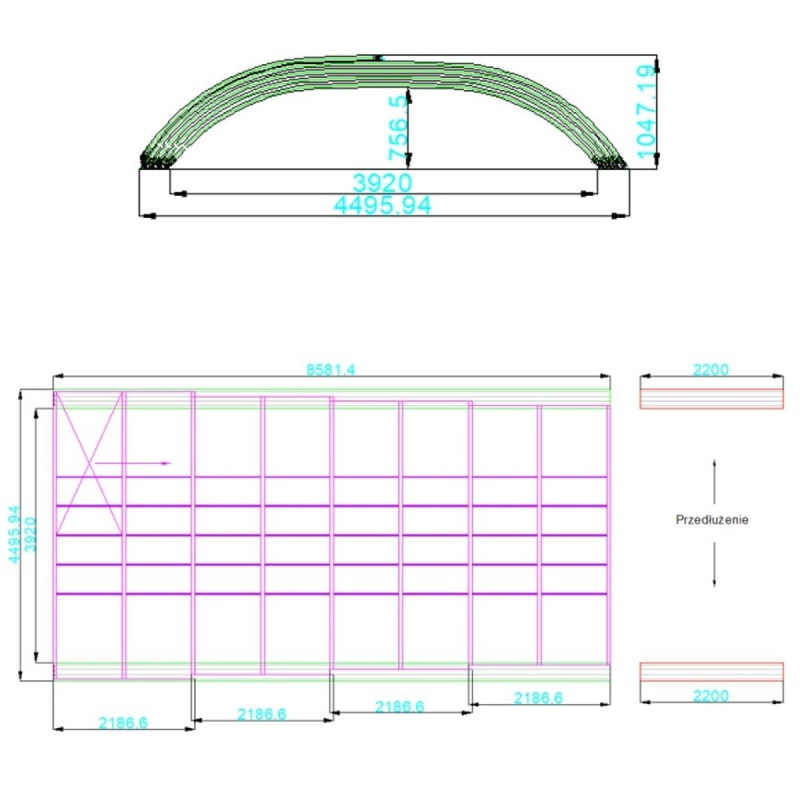 Copertura telescopica per piscina Horizon - 8.58x3.92 m - Policarbonato alveolare da 8 mm - per la piscina BAS7309