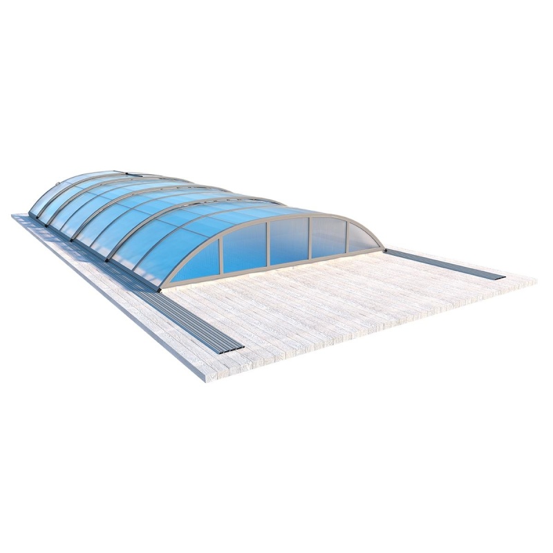 Copertura telescopica per piscina Horizon - 8.58x3.92 m - Policarbonato alveolare da 8 mm - per la piscina BAS7309