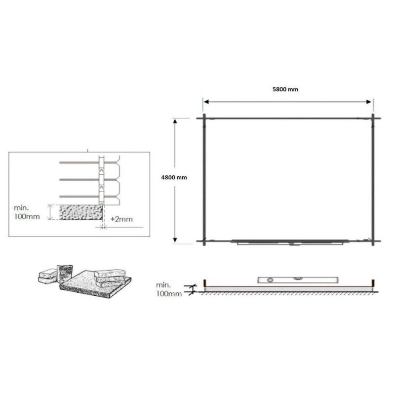 Casetta da giardino in legno - 30m2 - 6x5m - 40mm - colore: 