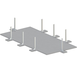 Piscina in legno AQUA 8.5 x 4.35 - H.1.45 m, sabbia, con supporti fissati al calcestruzzo