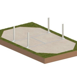 Piscina in legno NEMO 7.3 x 3.97 – H.1.45 m con spiaggia, azzurro chiaro, Su telaio - senza cementazione