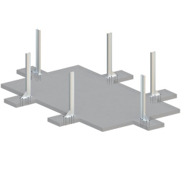 Piscina in legno AQUA 6.1 x 2.85 – H.1.31 m con spiaggia, grigio, con supporti fissati al calcestruzzo