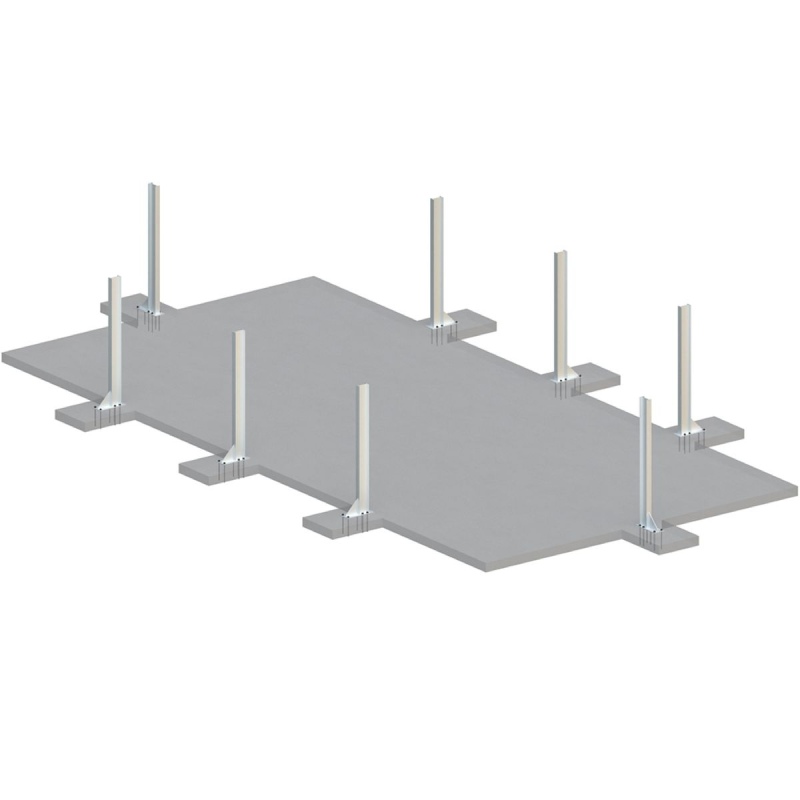 Piscina in legno AQUA 7 x 3.75 – H.1.45 m con spiaggia, azzurro chiaro, con supporti fissati al calcestruzzo
