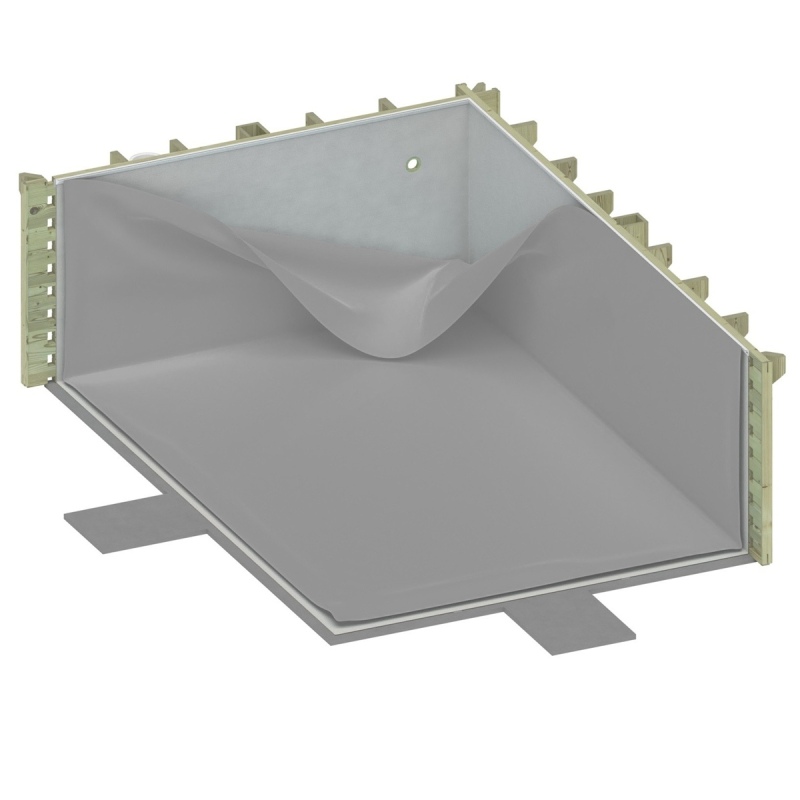 Piscina in legno NEMO 4.3 x 3 - H.1.18 m, grigio, con supporti da cementare