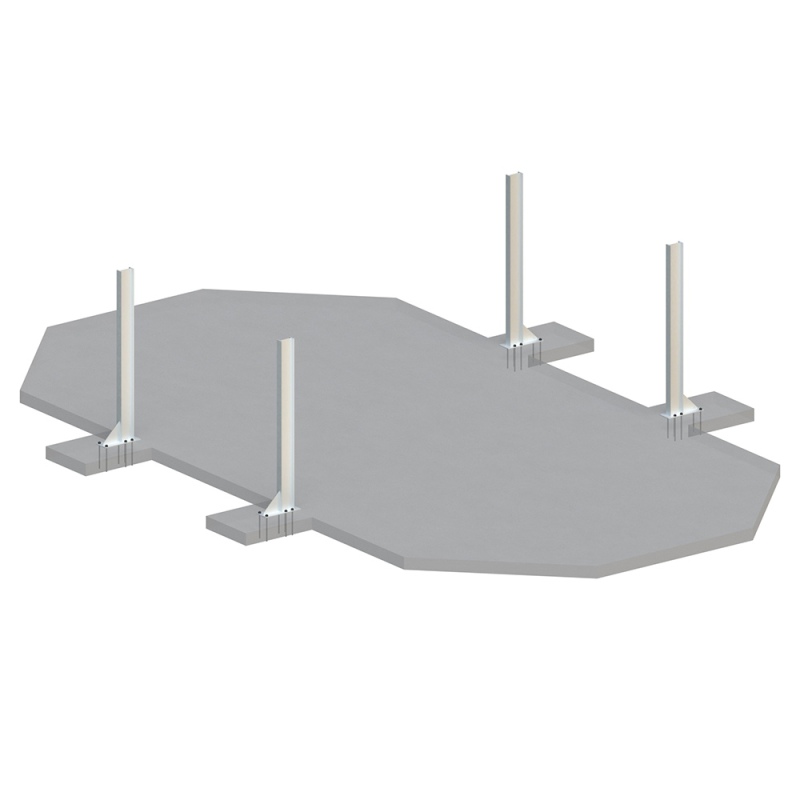 Piscina in legno NEMO 7.3 x 3.97 - H.1.45 m, grigio, con supporti fissati al calcestruzzo