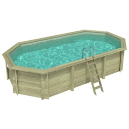 Piscina in legno NEMO 7.3 x 3.97 - H.1.45 m, sabbia, Su telaio - senza cementazione