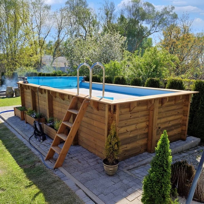 Piscina in legno  7 x 3.75 - H.1.45 m, , 