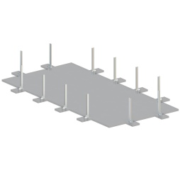 Piscina in legno AQUA 10.2 x 5.2 – H.1.45 m con spiaggia, grigio, con supporti fissati al calcestruzzo