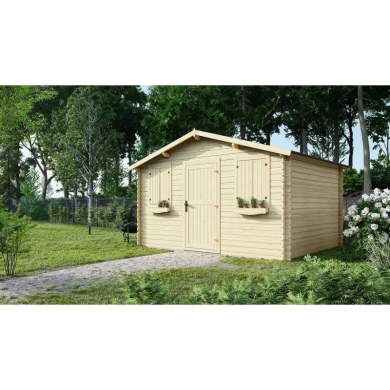 Casetta da giardino in legno - 12m2 - 4x3m - 28mm - colore: naturale