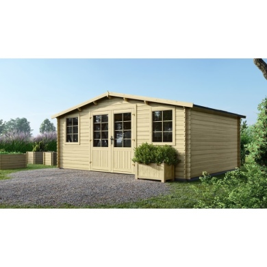 Casetta da giardino in legno - 20m2 - 5x4m - 28mm - colore: naturale