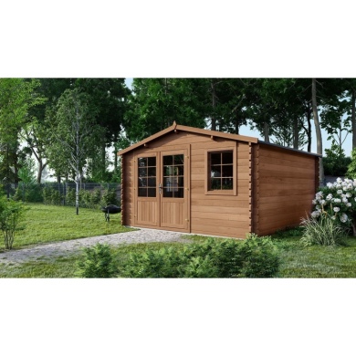 Casetta da giardino in legno - 20m2 - 5x4m - impregnata - 45mm - colore: marrone