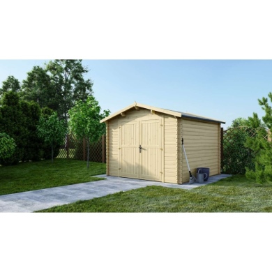 Casetta da giardino in legno - 9m2 - 3x3m - 28mm - colore: naturale