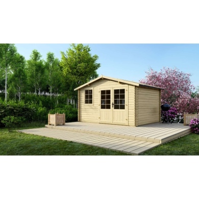 Casetta da giardino in legno - 11.7m2 - 3.9x3m - 34mm - colore: naturale