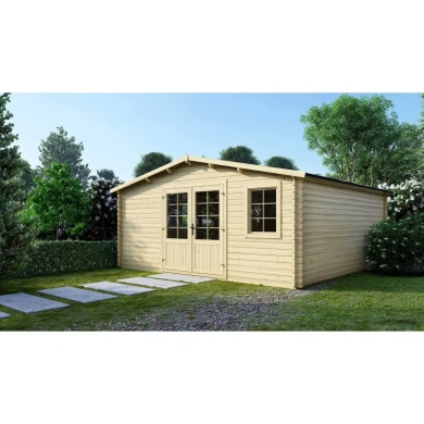 Casetta da giardino in legno - 25m2 - 5x5m - 28mm - colore: naturale
